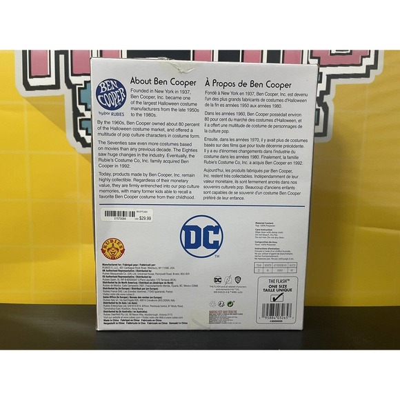 Ben Cooper The Flash Costume Kit Adult Version 2022 Release New - Picture 2 of 4